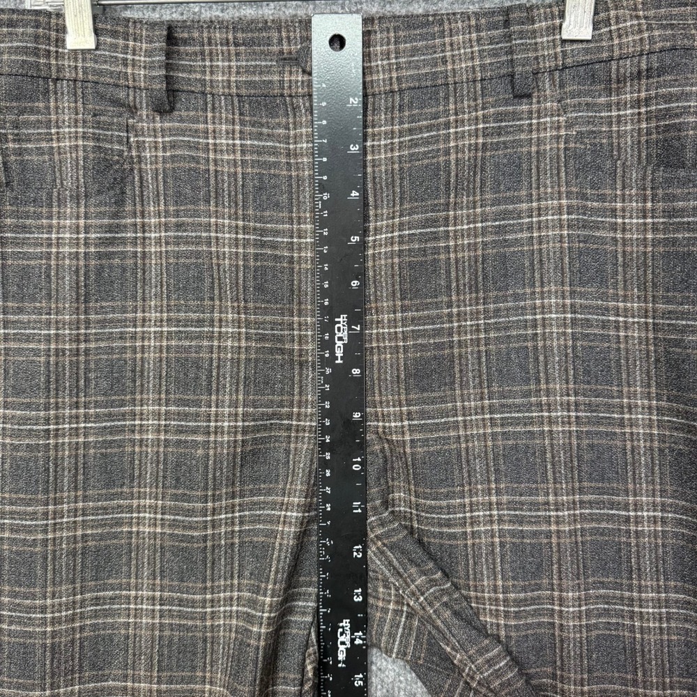 Theory Pants Womens 10 Brown Auburn Plaid Straight Wool Trousers Career Workwear - Picture 8 of 13